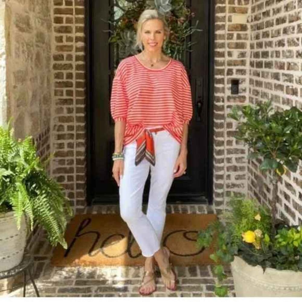 Cabi Poolside Striped Tee- size XS